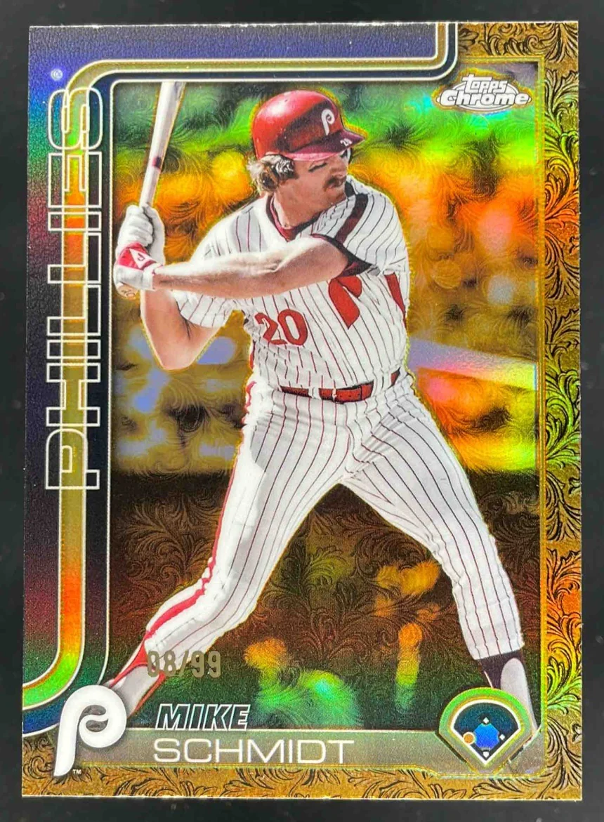 2025 Topps Gilded Collection Chrome Gold #195 Mike Schmidt /99