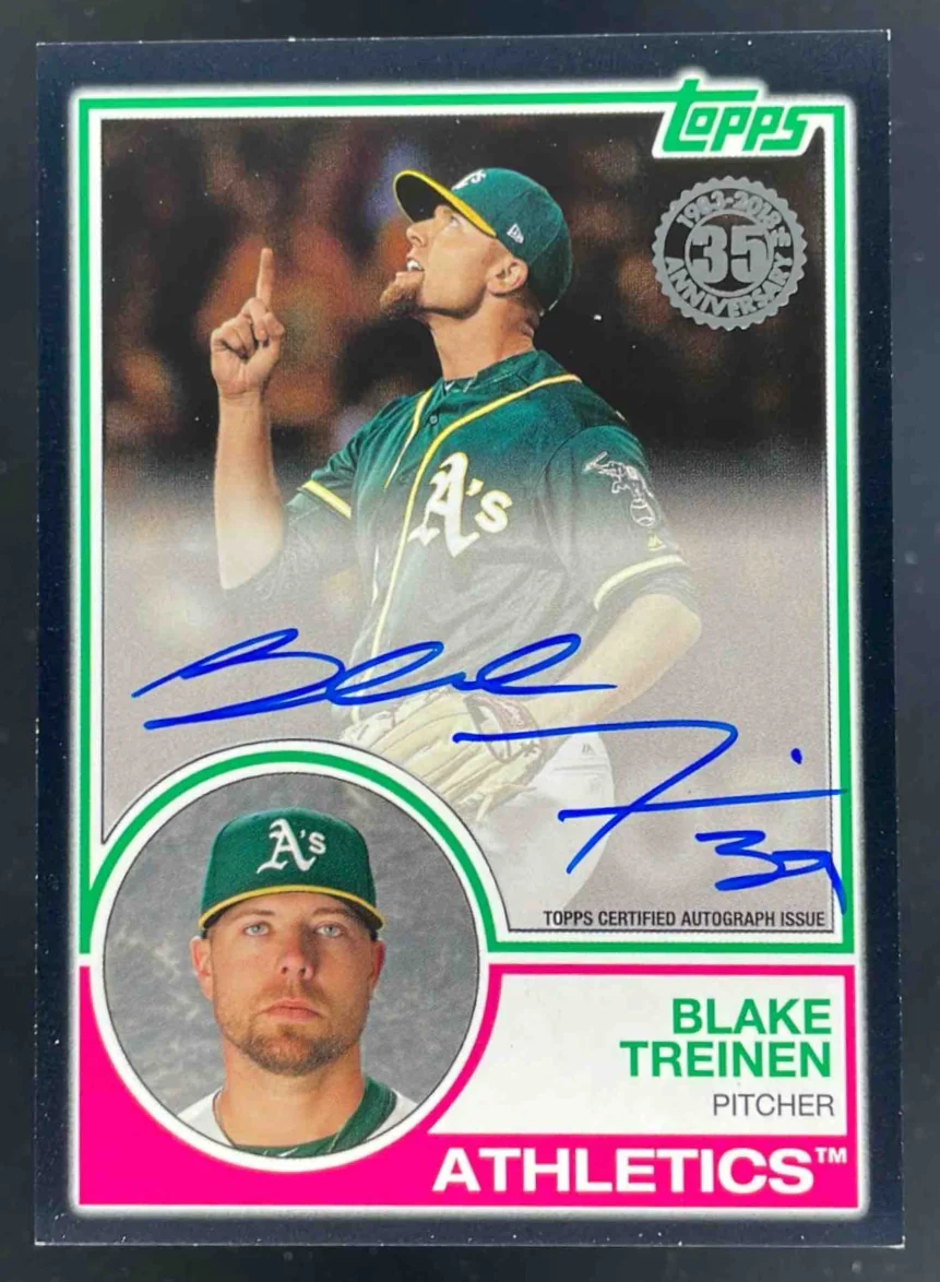 2018 Topps Update 1983 Topps Black #83A-BT Blake Treinen Auto /99