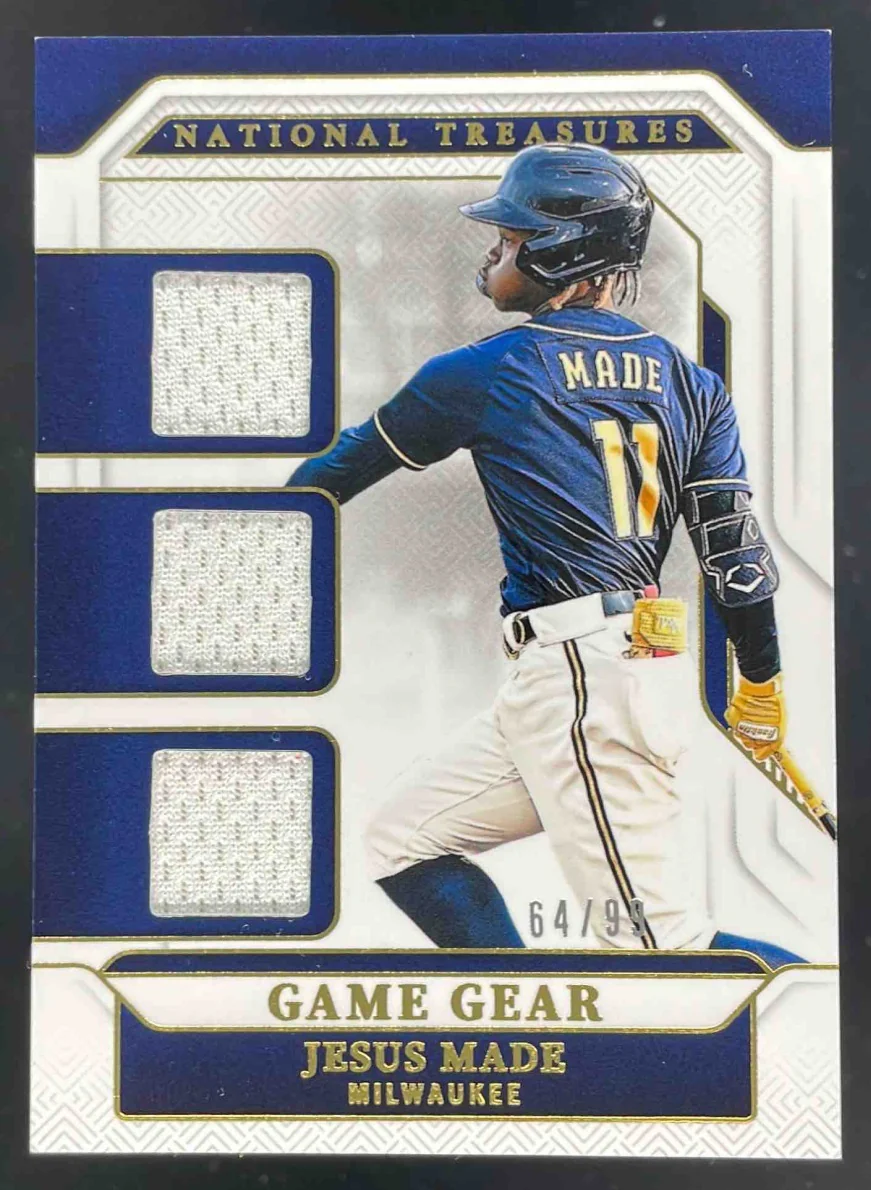 2025 Panini National Treasures Game Gear Swatches Trio #22 Jesus Made /99