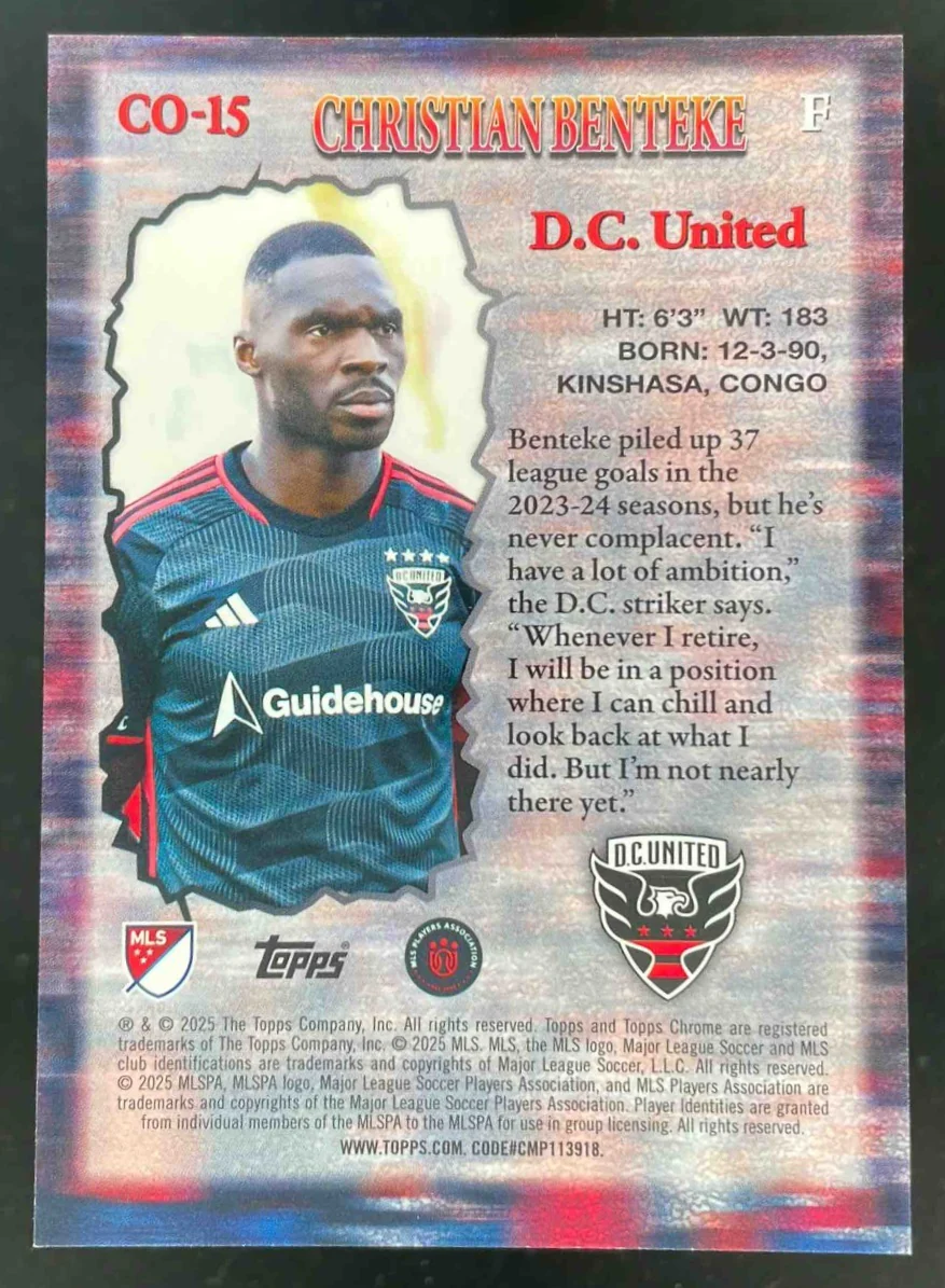 2025 Topps Chrome MLS Class of Their Own Red #CO-15 Christian Benteke /5 - Image 2
