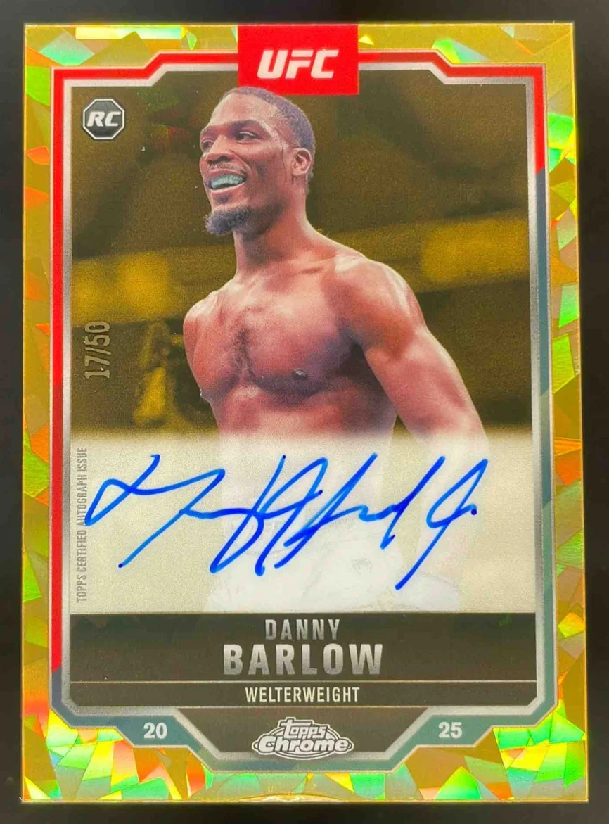 2025 Topps UFC Chrome Sapphire Rookie Gold Sapphire #DB Danny Barlow RC Auto /50