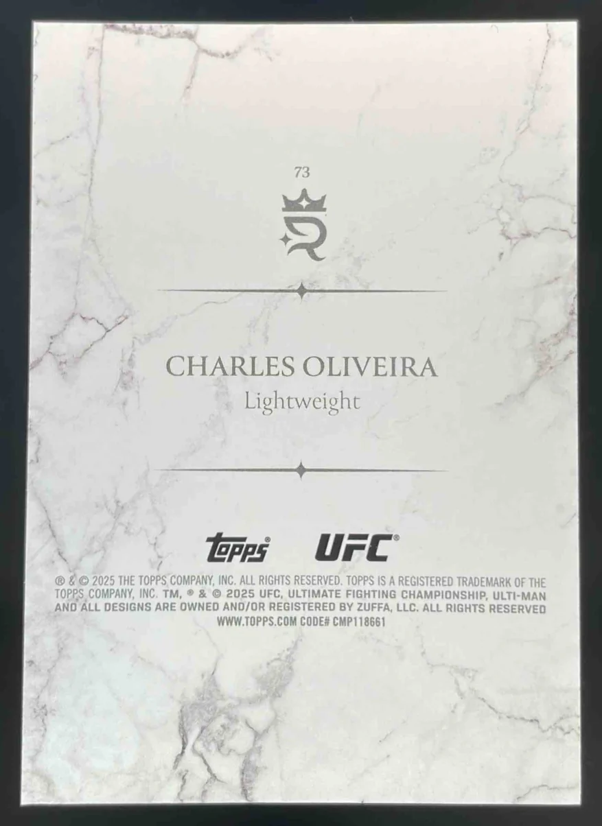 2025 Topps UFC Royalty Gold #73 Charles Oliveira /10 - Image 2