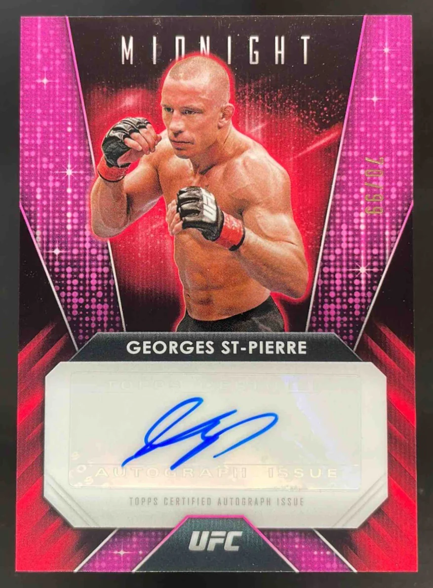 2024 Topps Midnight UFC Glimmer Graphs #GG-GSP Georges St-Pierre Auto