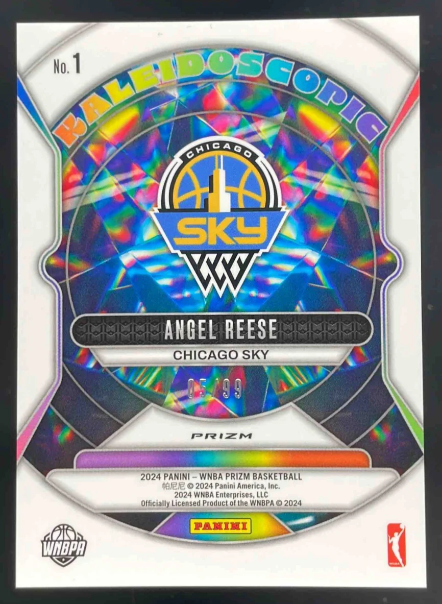 2024 Panini WNBA Prizm Kaleidoscopic Red Prizm #1 Angel Reese RC /99 - Image 2