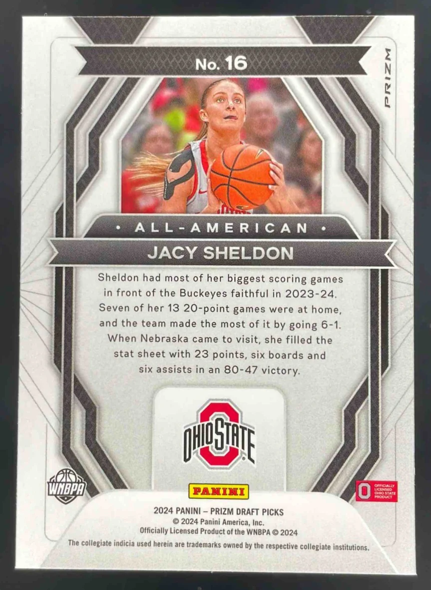 2024 Prizm Draft Picks Collegiate All American Tiger Stripe #16 Jacy Sheldon - Image 2