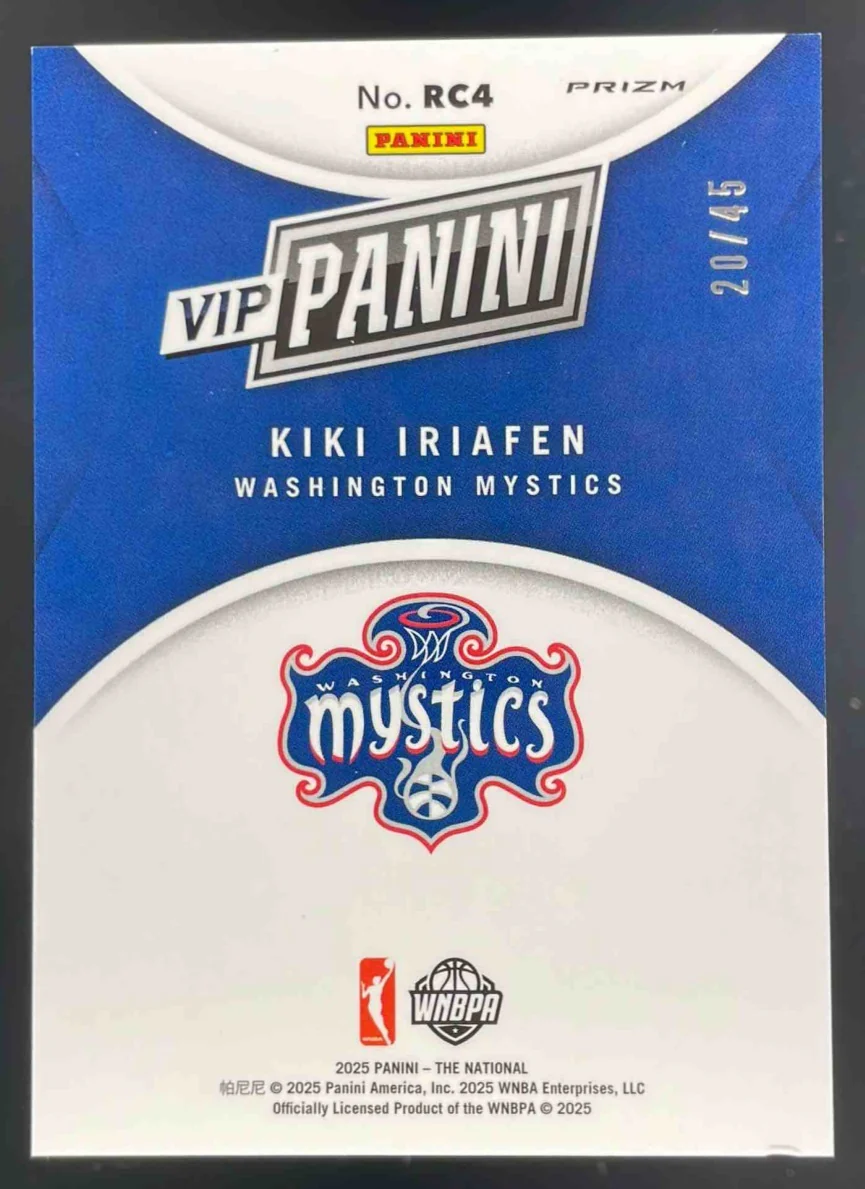 2025 NSCC VIP Gold Packs Gold VIP National Sparkle Hello #RC4 Kiki Iriafen /45 - Image 2