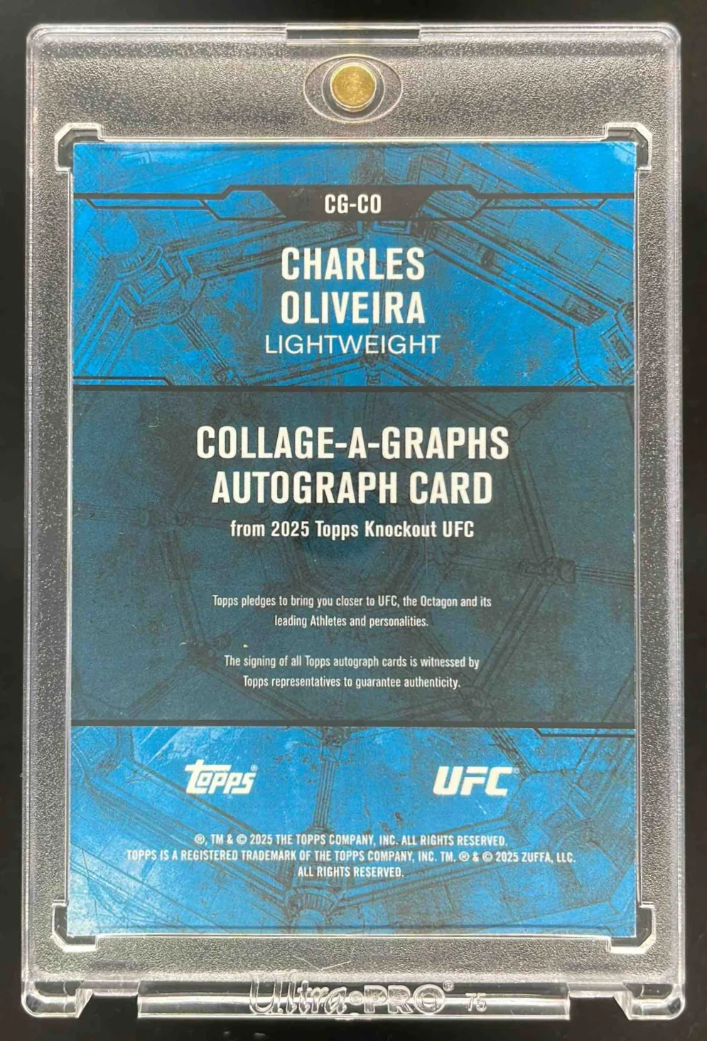 2025 Topps UFC Knockout Collageagraphs #CG-CO Charles Oliveira Auto /99 - Image 2