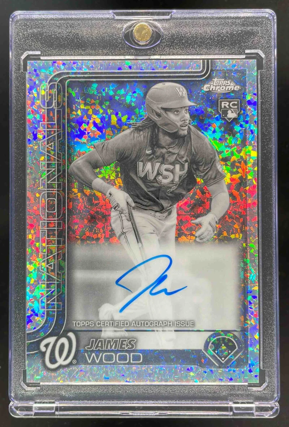 2025 Topps Chrome Rookie B&W Mini-Diamond #RA-JWO James Wood RC Auto