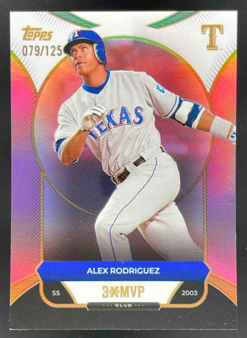 2025 Topps Welcome to the Club: 3-X MVP Pink Foil #10 Alex Rodriguez 2003/125