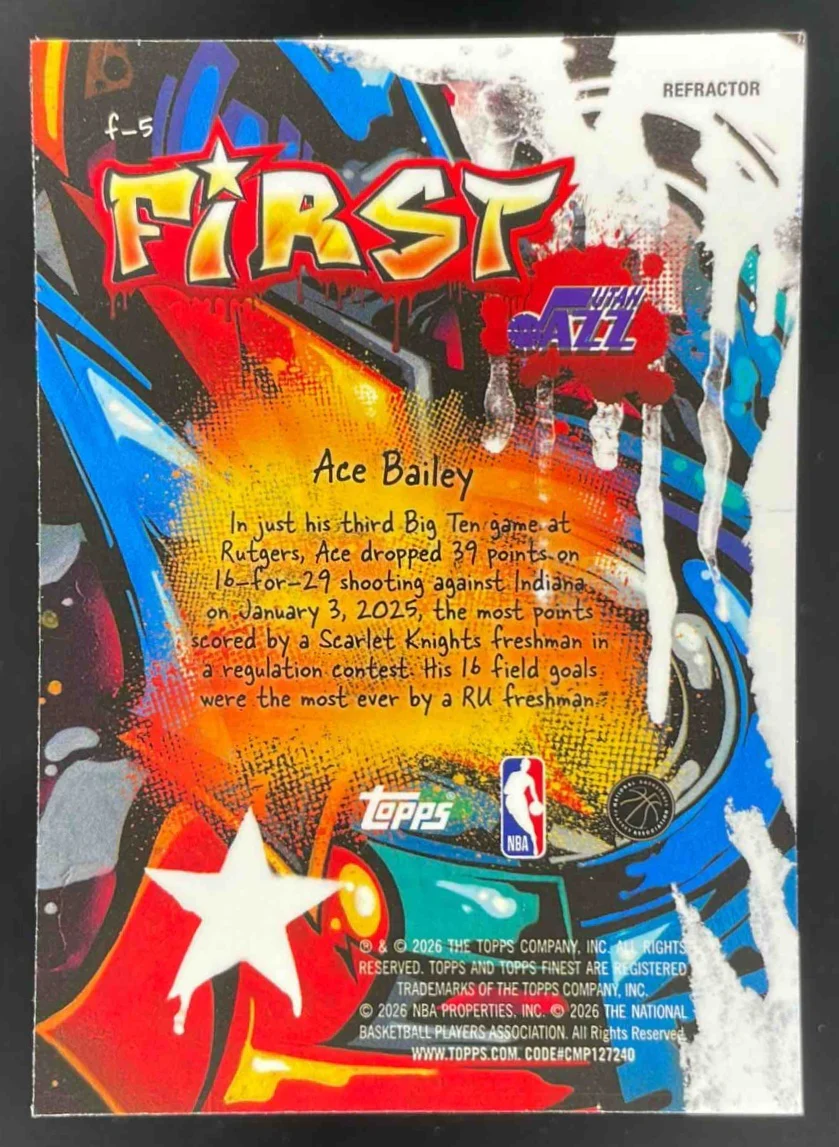2025-26 Topps Finest First Refractor #F-5 Ace Bailey RC - Image 2