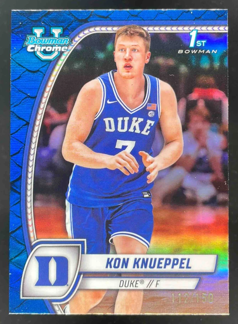 2024-25 Bowman University Chrome Reptilian Blue Refractor #48 Kon Knueppel /150