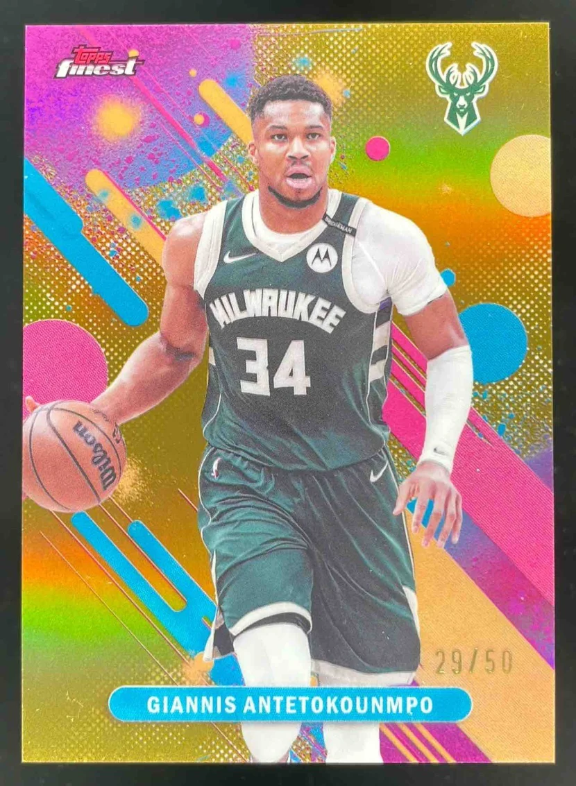 2025-26 Topps Finest Common Gold Refractor #43 Giannis Antetokounmpo /50