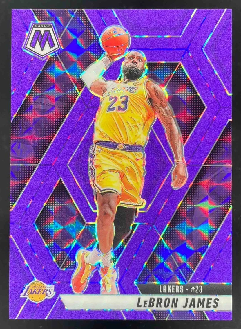 2024-25 Panini Mosaic Purple Fluorescent Mosaic #180 LeBron James /249