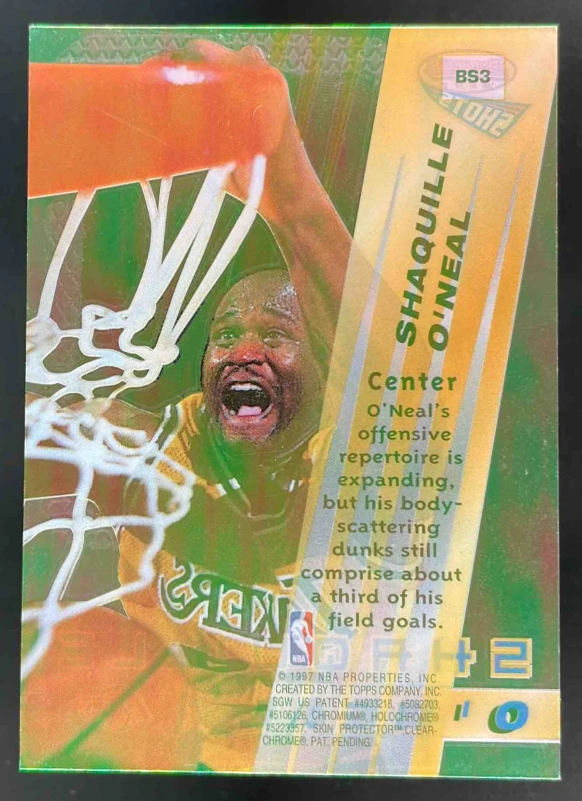 1996-97 Bowman 's Best Shots #BS3 Shaquille O'Neal - Image 2