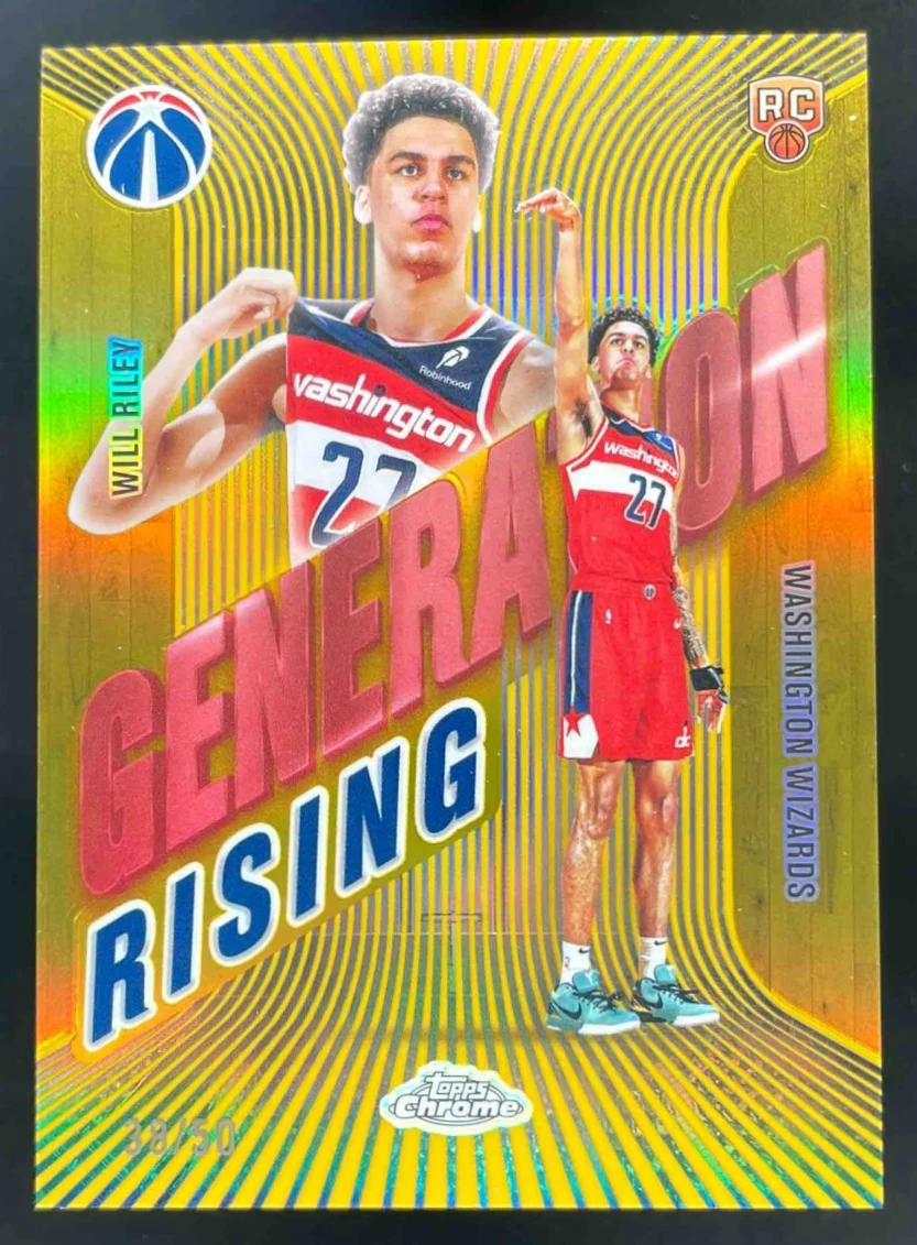 2025-26 Topps Chrome Generation Rising Gold Refractor #GR-11 Will Riley RC /50