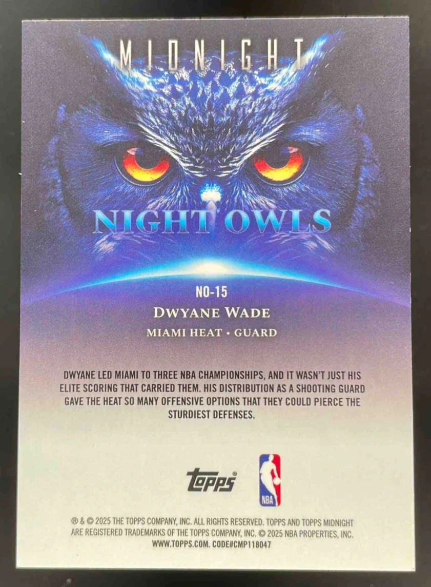 2025-26 Topps Midnight Night Owls Summer Solstice #NO-15 Dwyane Wade /50 - Image 2