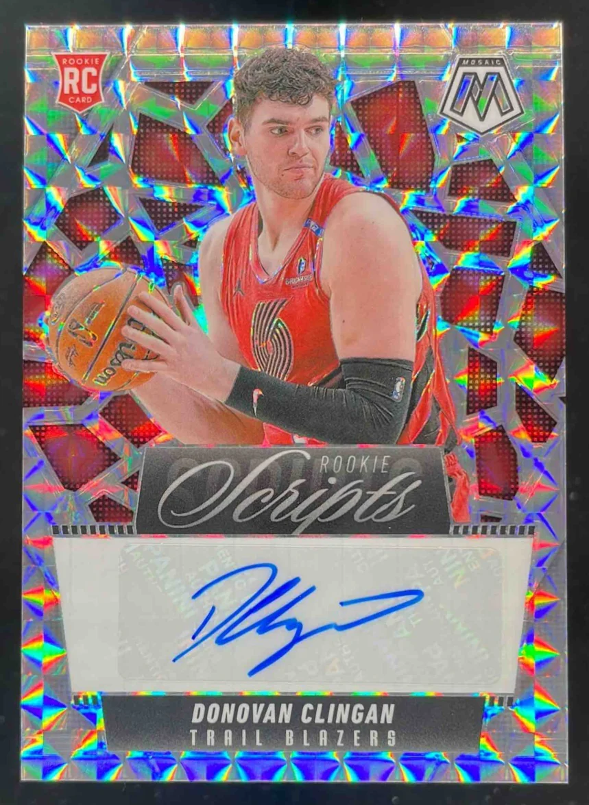 2024-25 Panini Mosaic Rookie Scripts #RS-CLG Donovan Clingan RC Auto