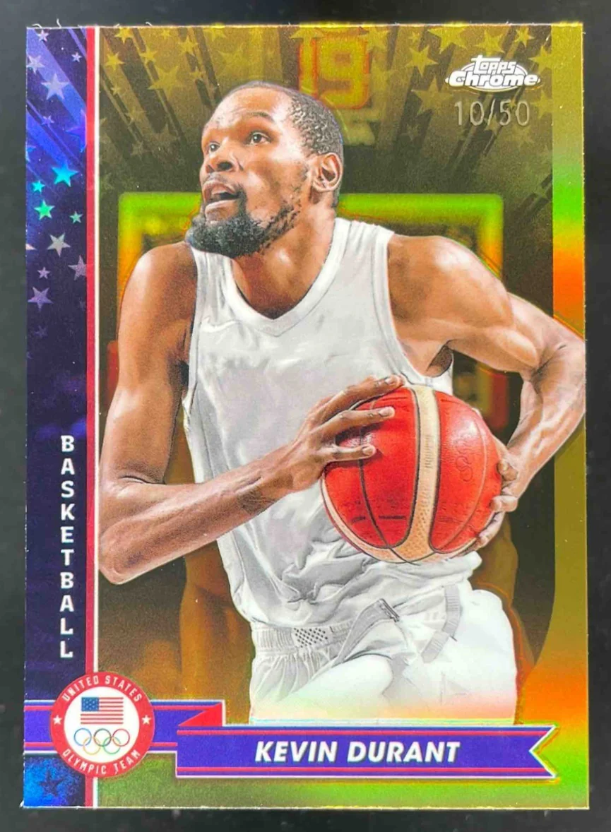 2024 Topps Chrome US Olympics Gold Refractors #66 Kevin Durant /50