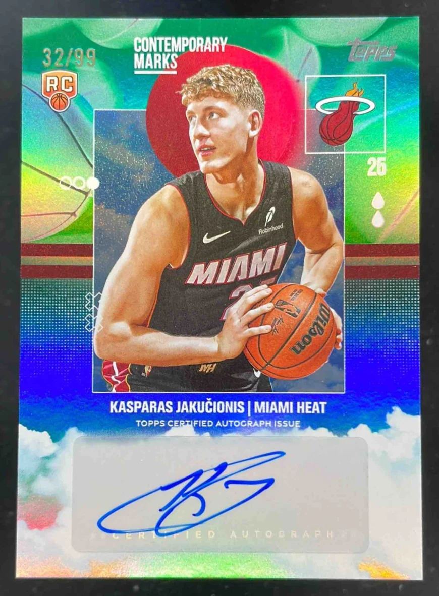 2025-26 Topps Contemporary Marks Green Rainbow Kasparas Jakucionis RC Auto /99