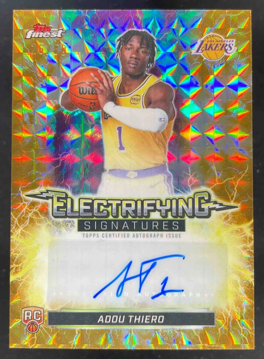 2025-26 Topps Finest Electrifying Gold Geometric #ESG-AT Adou Thiero RC Auto /50