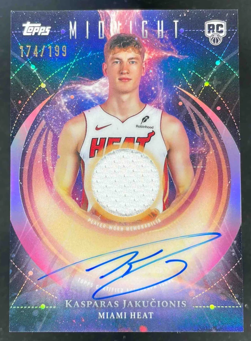2025-26 Topps Midnight Rookie Jersey Twilight Kasparas Jakucionis RC Auto /199