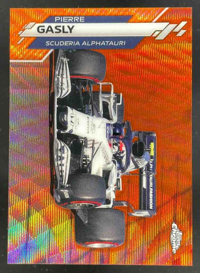 2020 Topps Chrome Formula 1 Orange Wave Refractor #31 Pierre Gasly /25