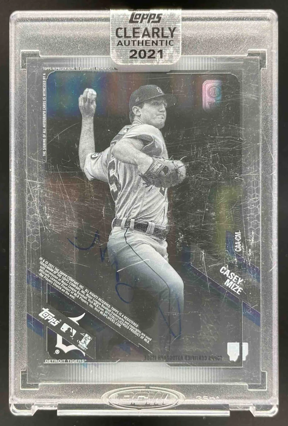 2021 Topps Clearly Authentic #CAA-CM Casey Mize RC Auto - Image 2