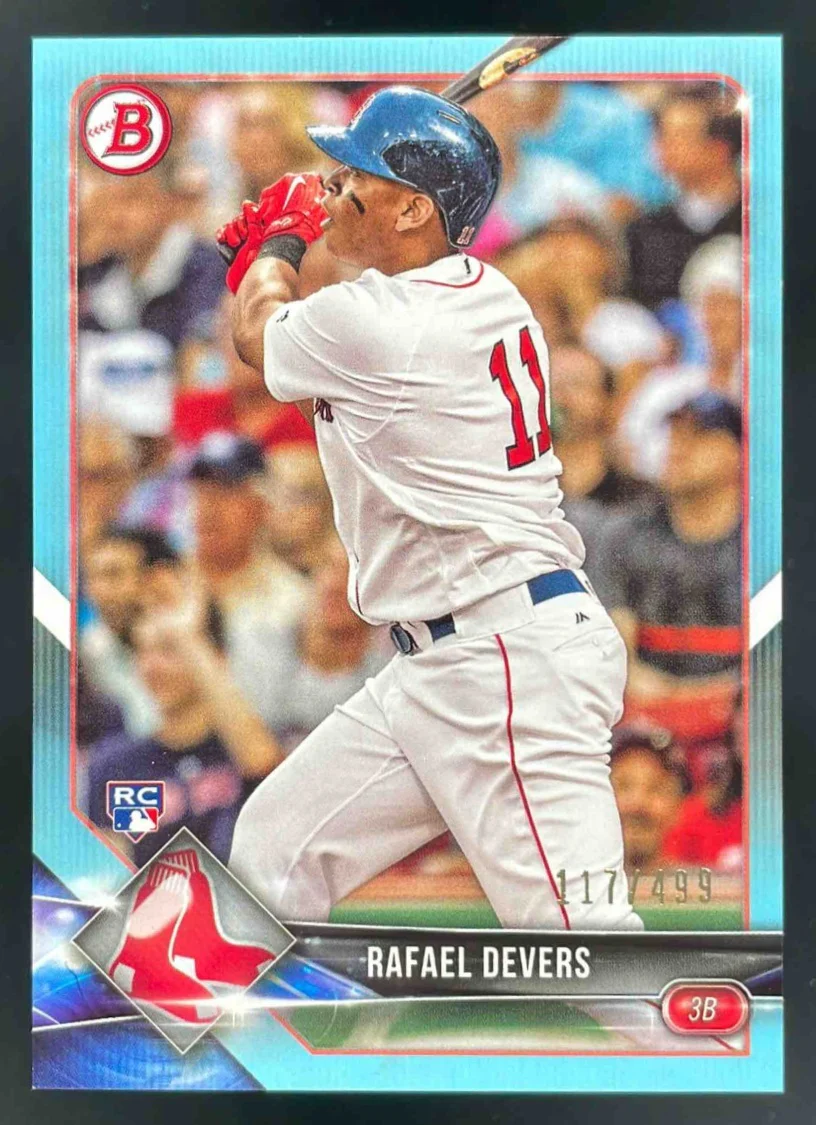 2018 Bowman Sky Blue #25 Rafael Devers RC /499
