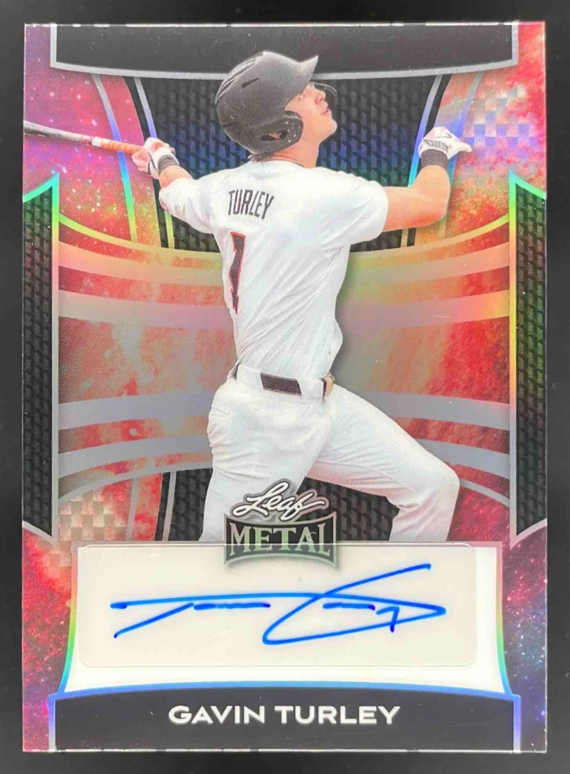 2025 Leaf Metal Autograph Prismatic Galaxy #BA-GT1 Gavin Turley Auto 1/1