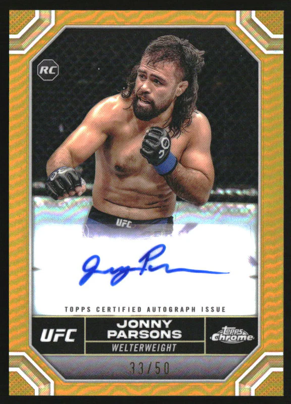 2024 Topps Chrome UFC Chrome Rookie Auto Gold Refractors Jonny Parsons RC /50