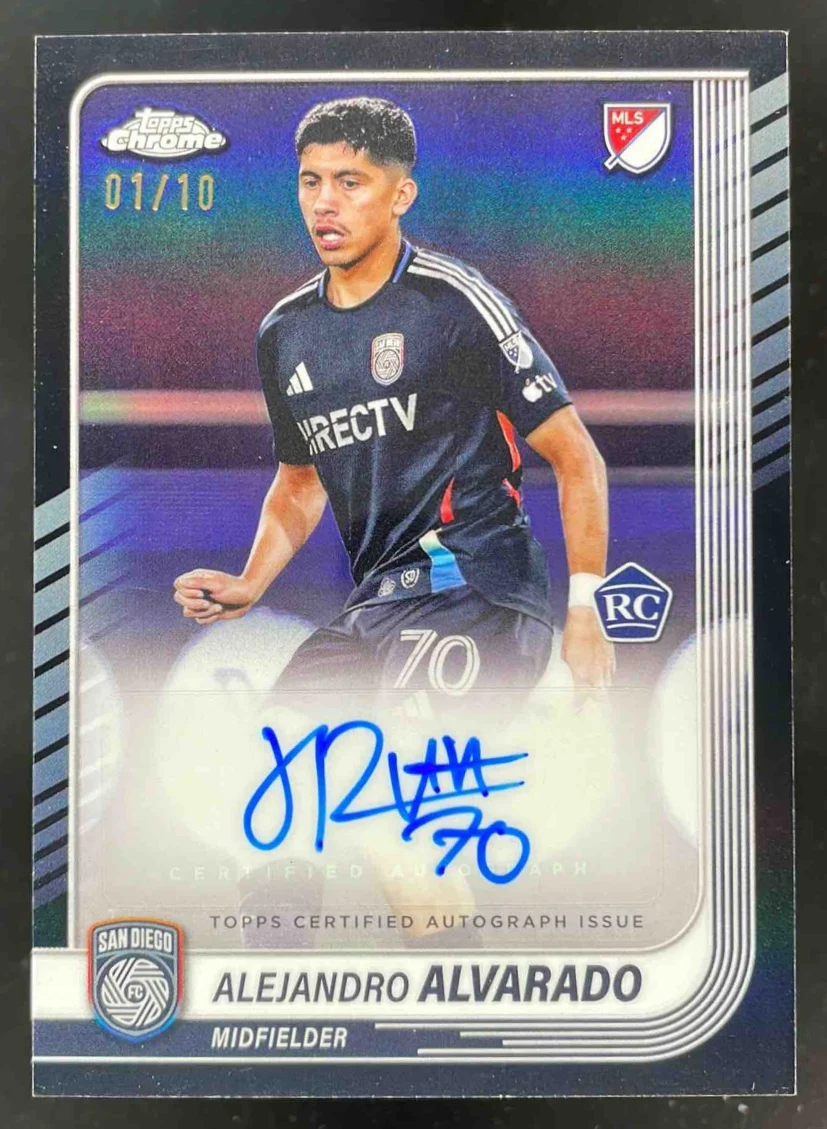 2025 Topps Chrome MLS Chrome Black #CA-AA Alejandro Alvarado Auto /10