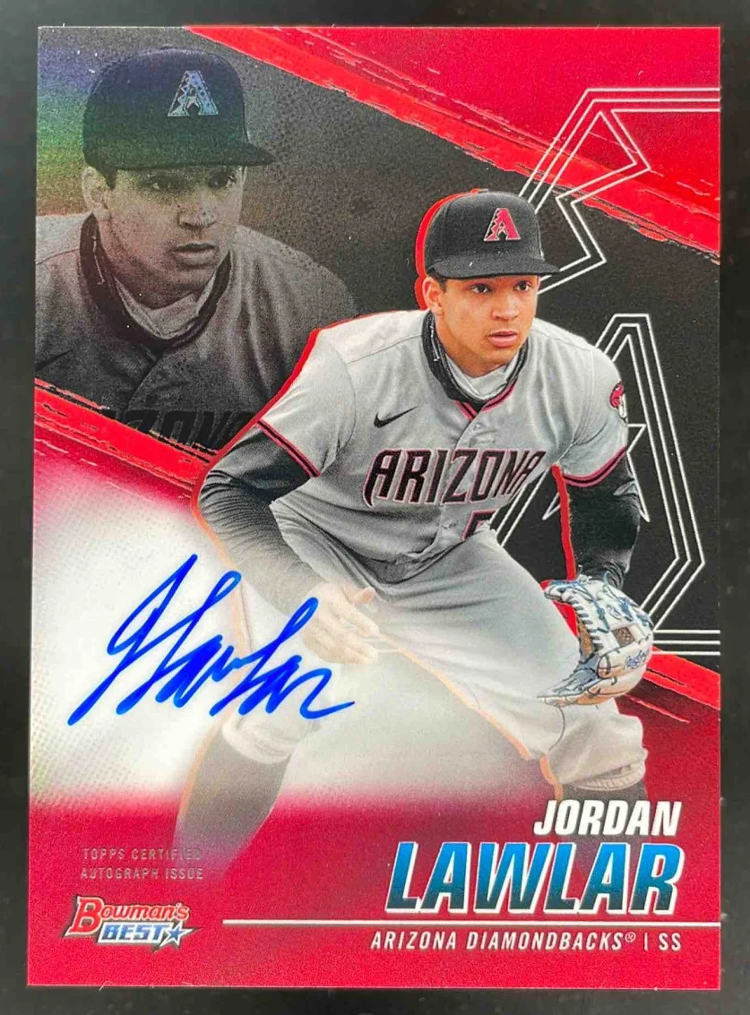 2021 Bowman Bowman's Best Best of 2021 Red #B21-JLA Jordan Lawlar RC Auto /10