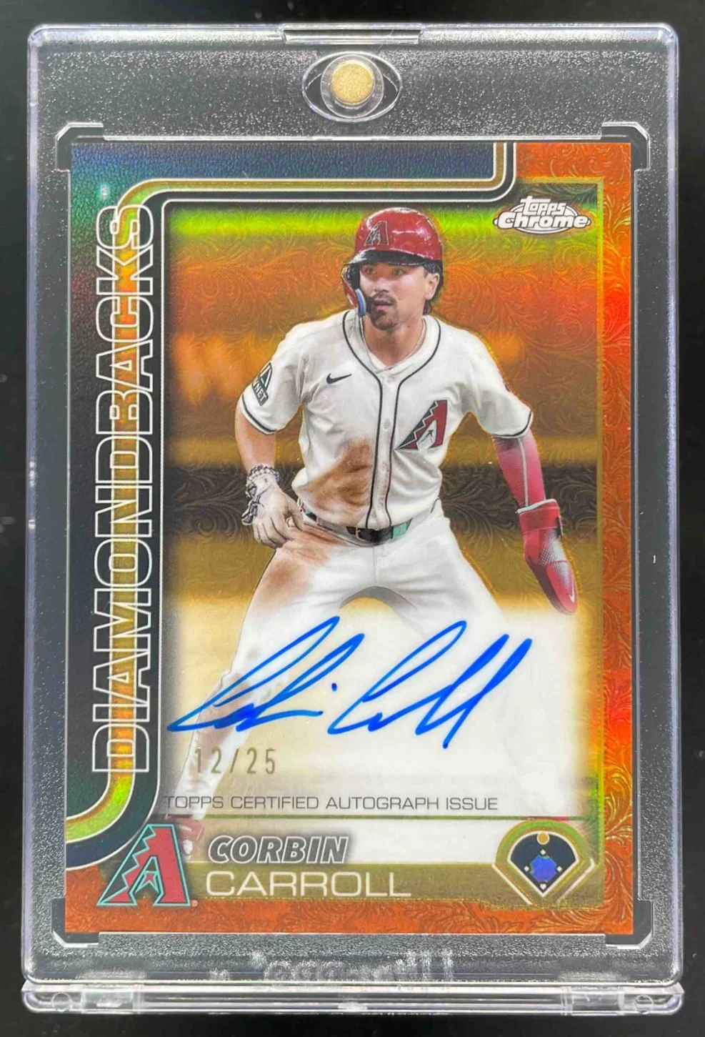 2025 Topps Gilded Collection Chrome Gold Orange Gold Corbin Carroll Auto /25