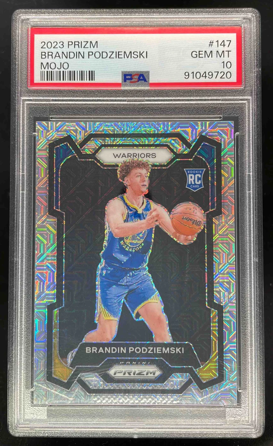 2023-24 Panini Prizm Prizms Mojo #147 Brandin Podziemski RC /25 PSA 10