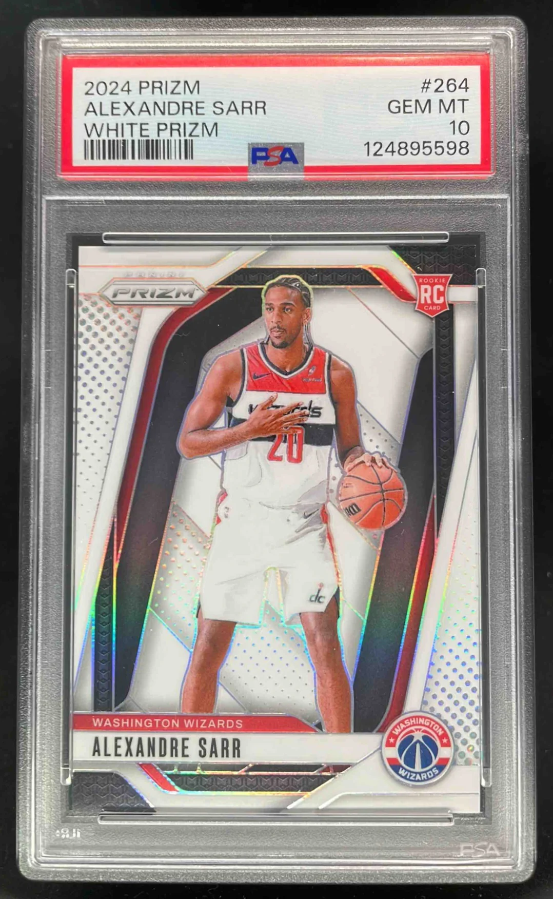 2024-25 Panini Prizm White Prizm #264 Alexandre Sarr RC /175 PSA 10