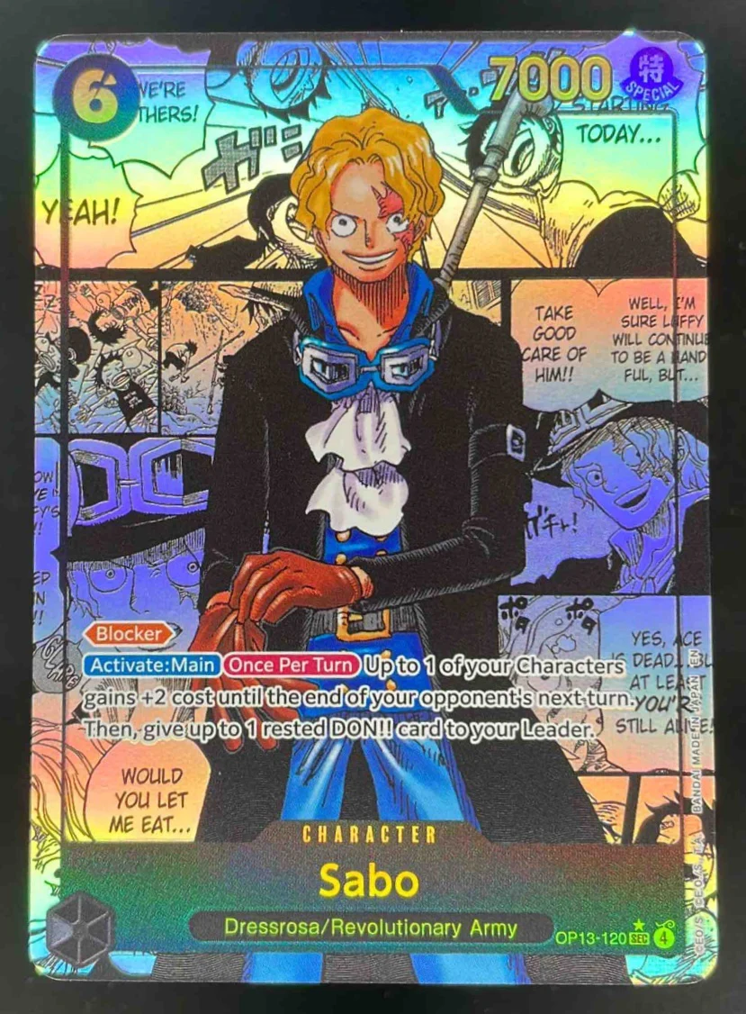 2025 One Piece Carrying On His Will Secret Rare #OP13-120 Sabo Alternative Art
