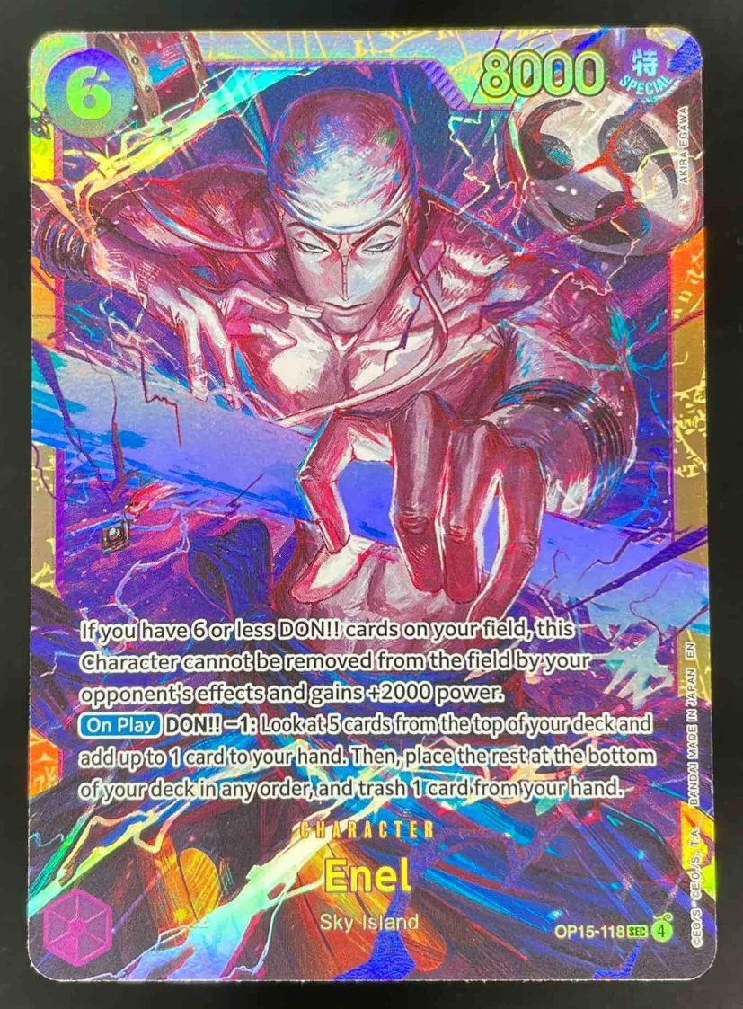 2026 One Piece Adventure on Kami's Island Secret Rare #OP15-118 Enel