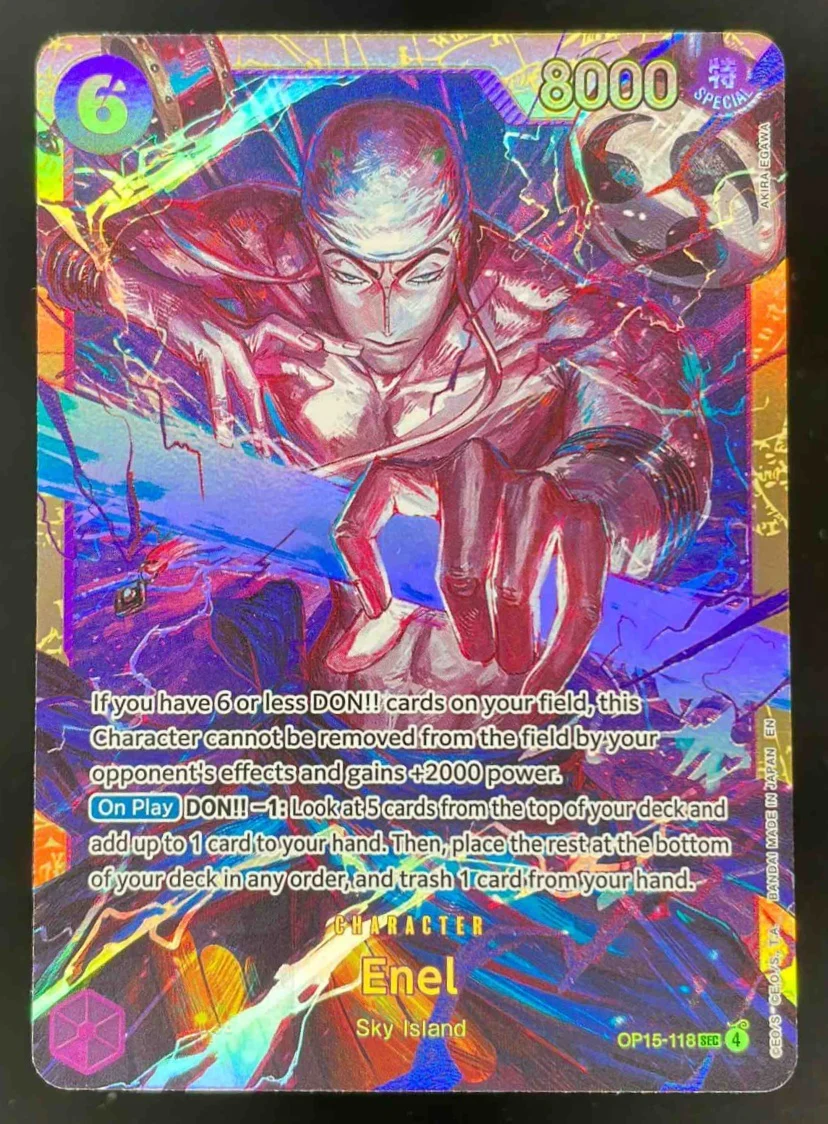2026 One Piece Adventure on Kami's Island Secret Rare #OP15-118 Enel