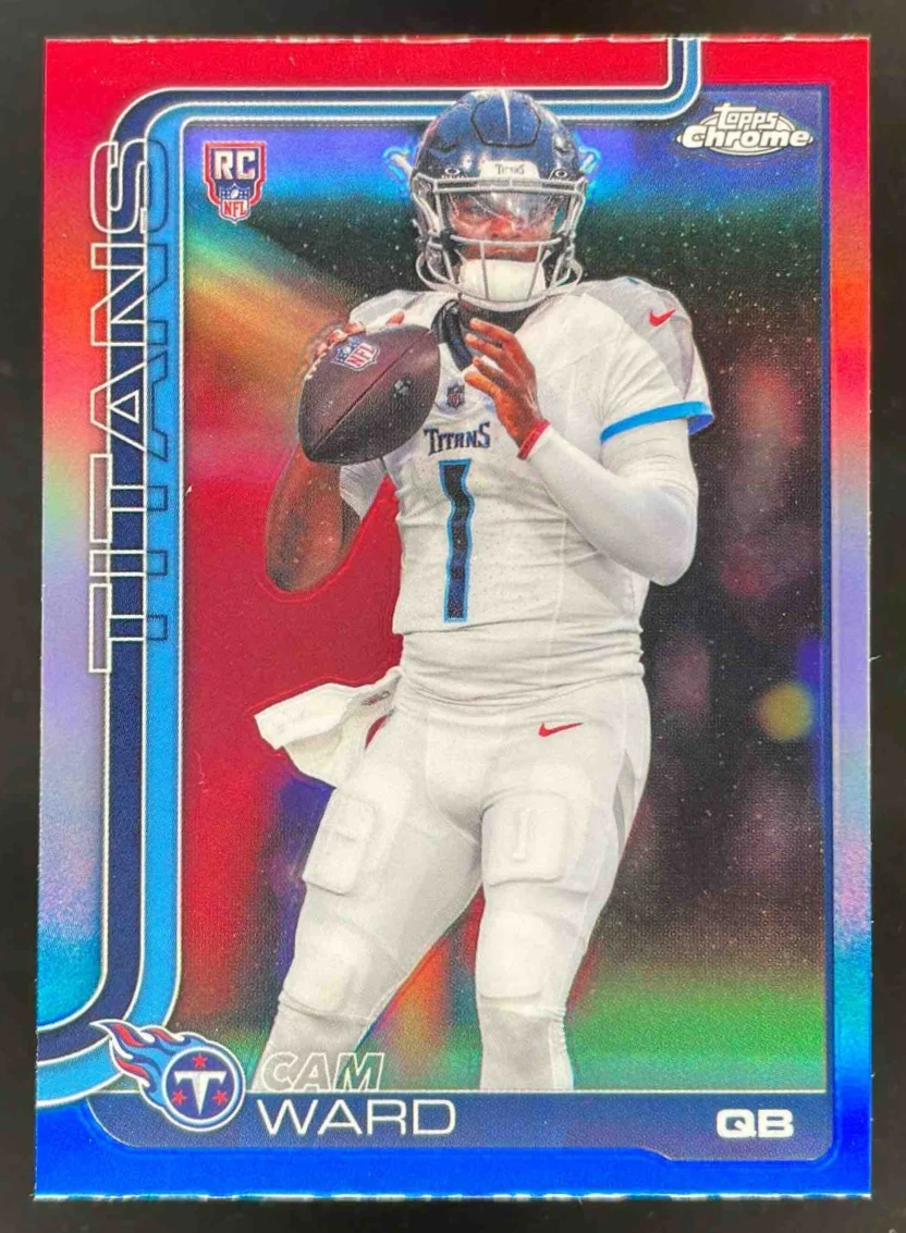 2025 Topps Chrome Rookie Red/White/Blue Refractor #314 Cam Ward RC