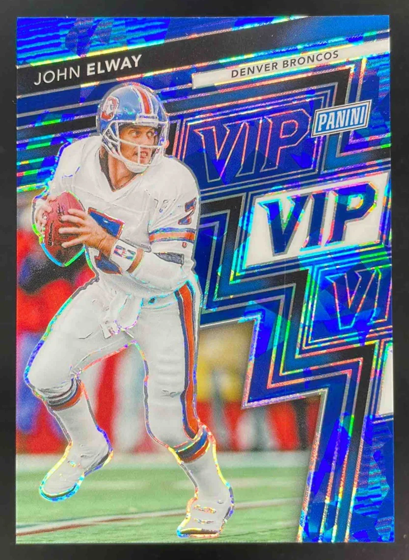 2025 Panini NSCC VIP Gold Packs Gold VIP Blue Sparkle #35 John Elway /75