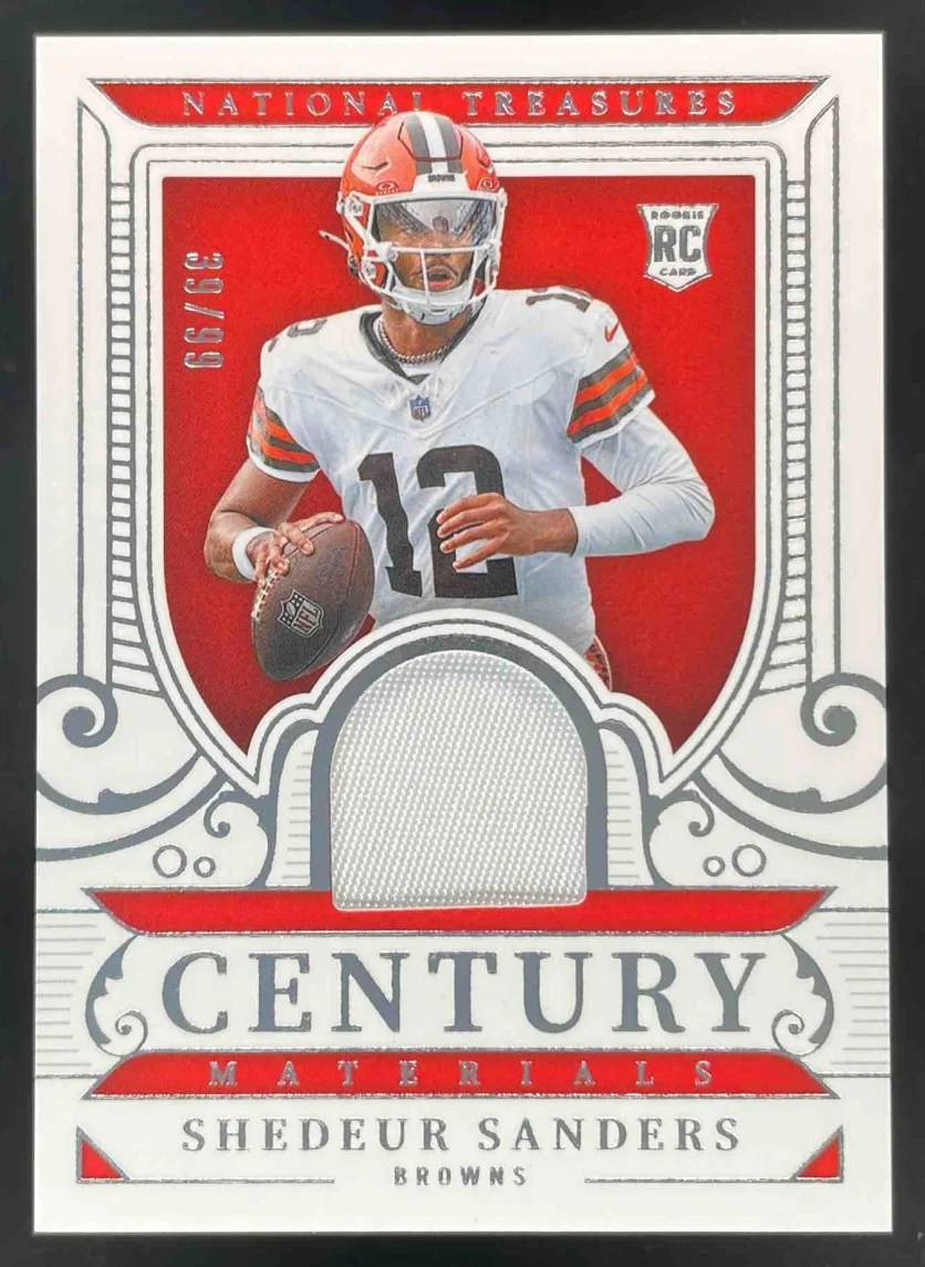 2025 Panini National Treasures Century Materials #CM-SSS Shedeur Sanders RC /99