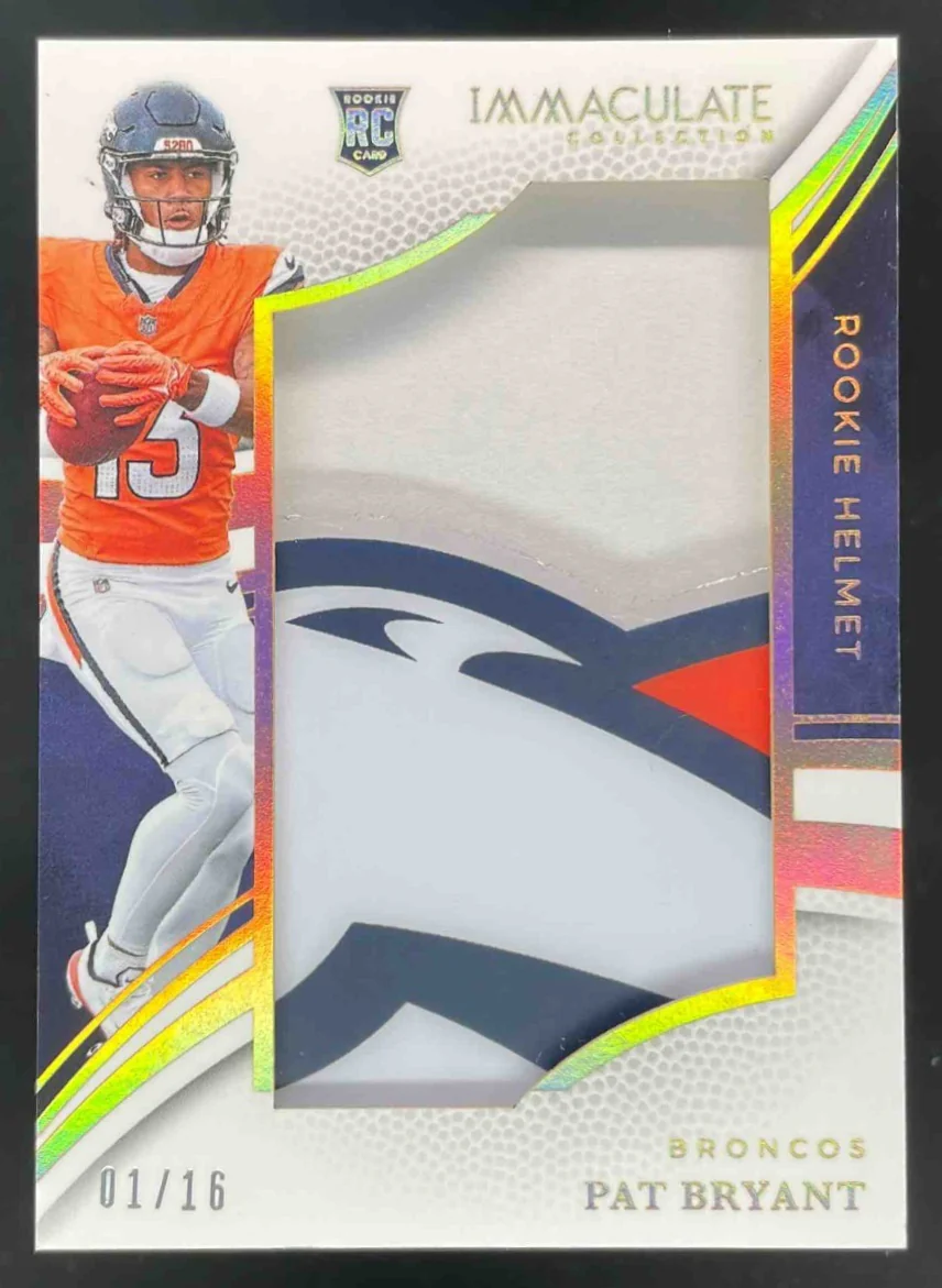 2025 Panini Immaculate Collection Rookie Helmet Team Logos #26 Pat Bryant RC /16