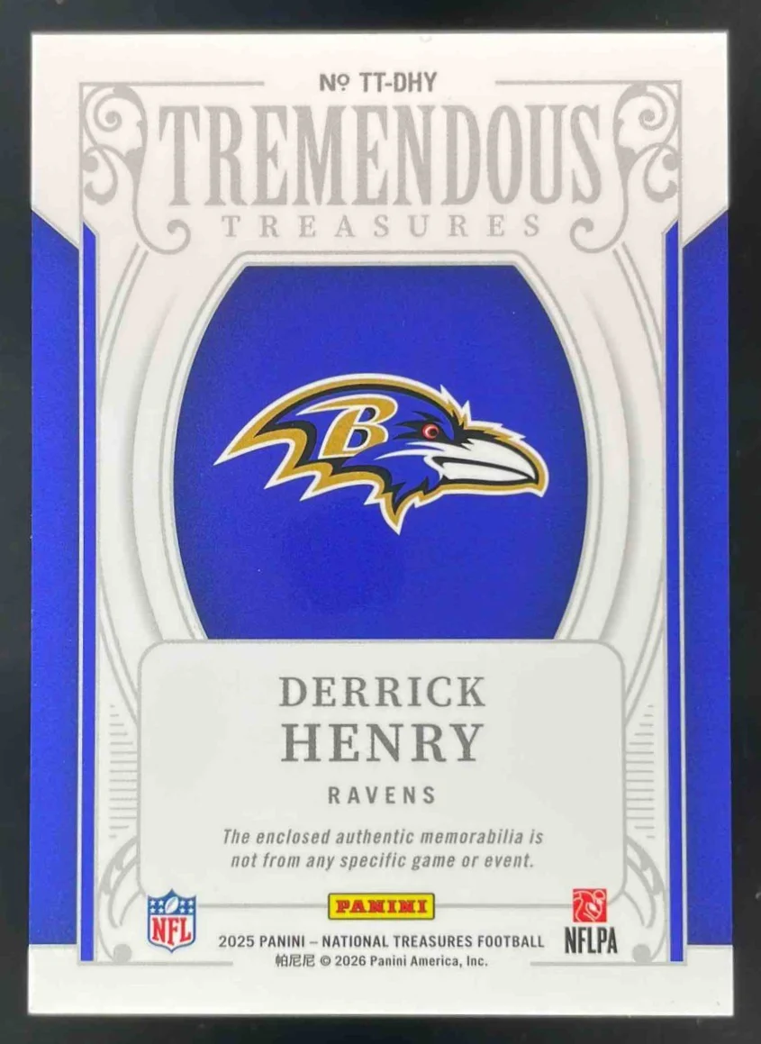 2025 Panini National Treasures Tremendous Treasures #TT-DHY Derrick Henry /99 - Image 2