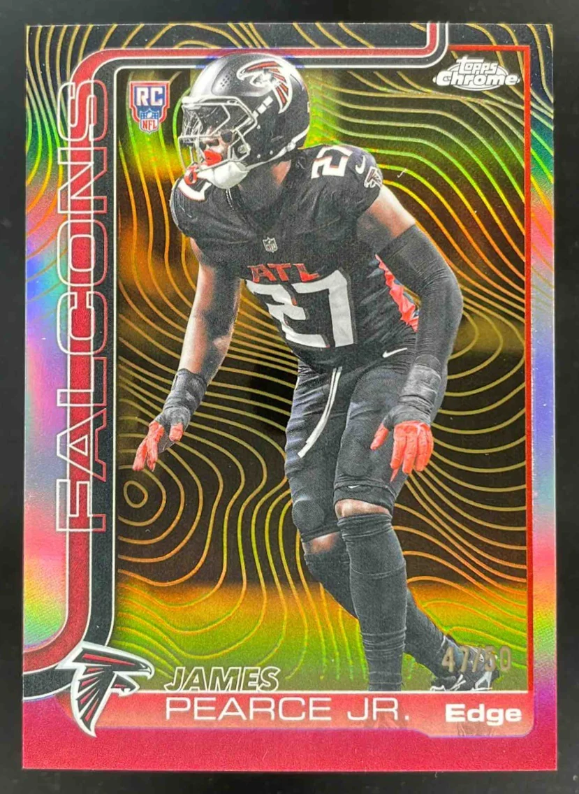 2025 Topps Chrome Chrome Etch Variation Gold #351 James Pearce Jr. RC SSP /50