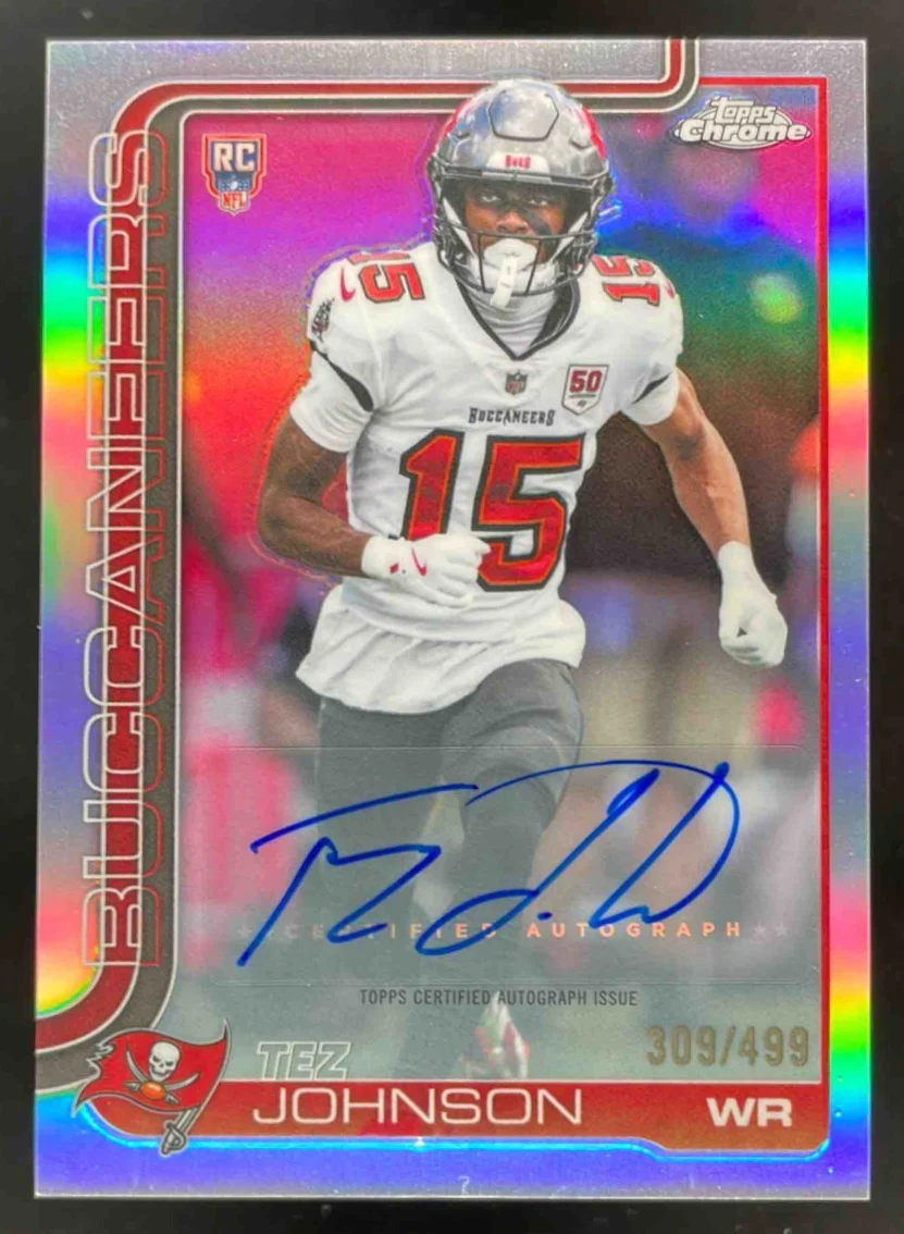2025 Topps Chrome Rookie Autograph Refractor #RA-TJ Tez Johnson RC Auto /499