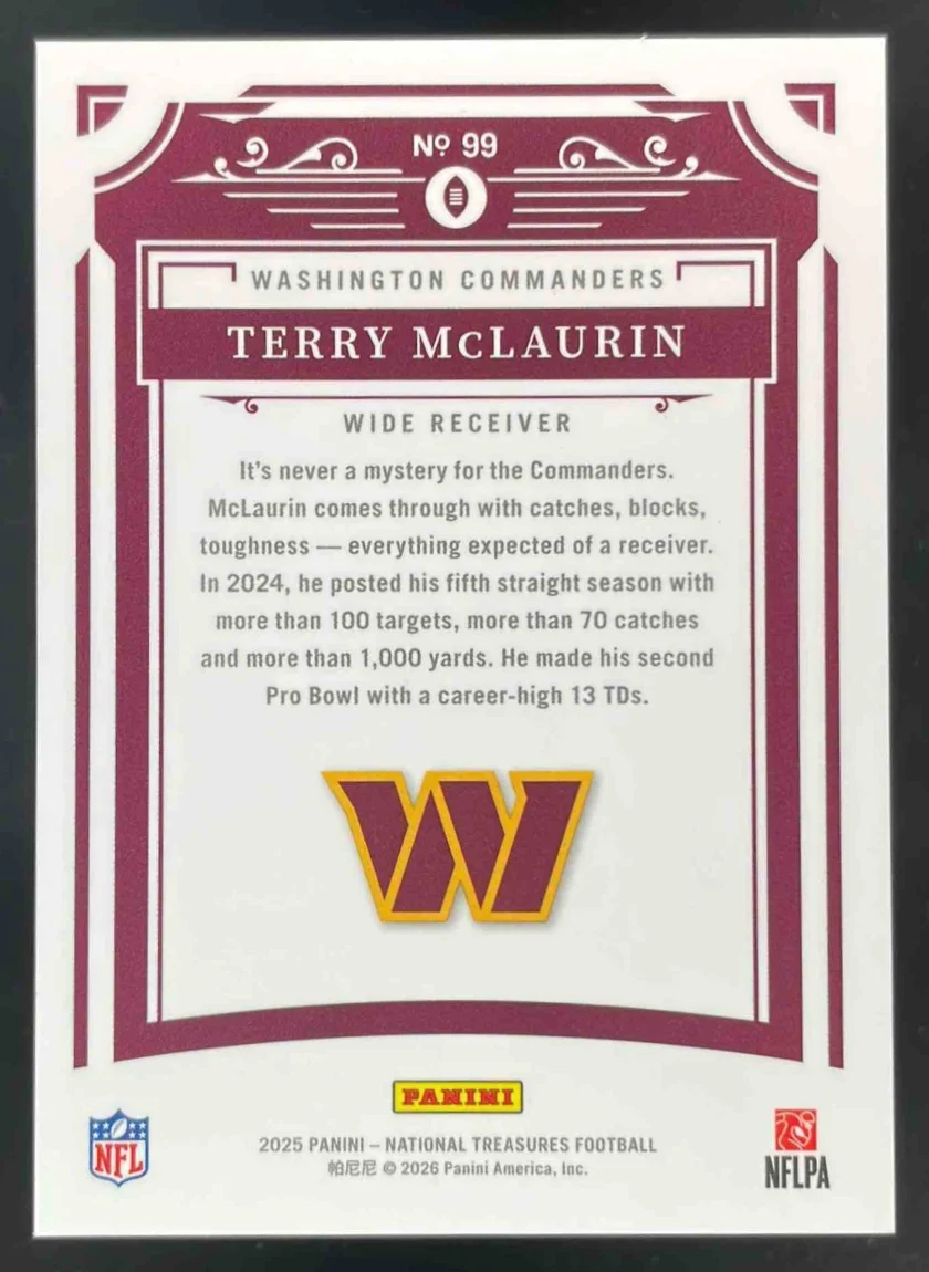 2025 Panini National Treasures Stars & Stripes #99 Terry McLaurin /13 - Image 2