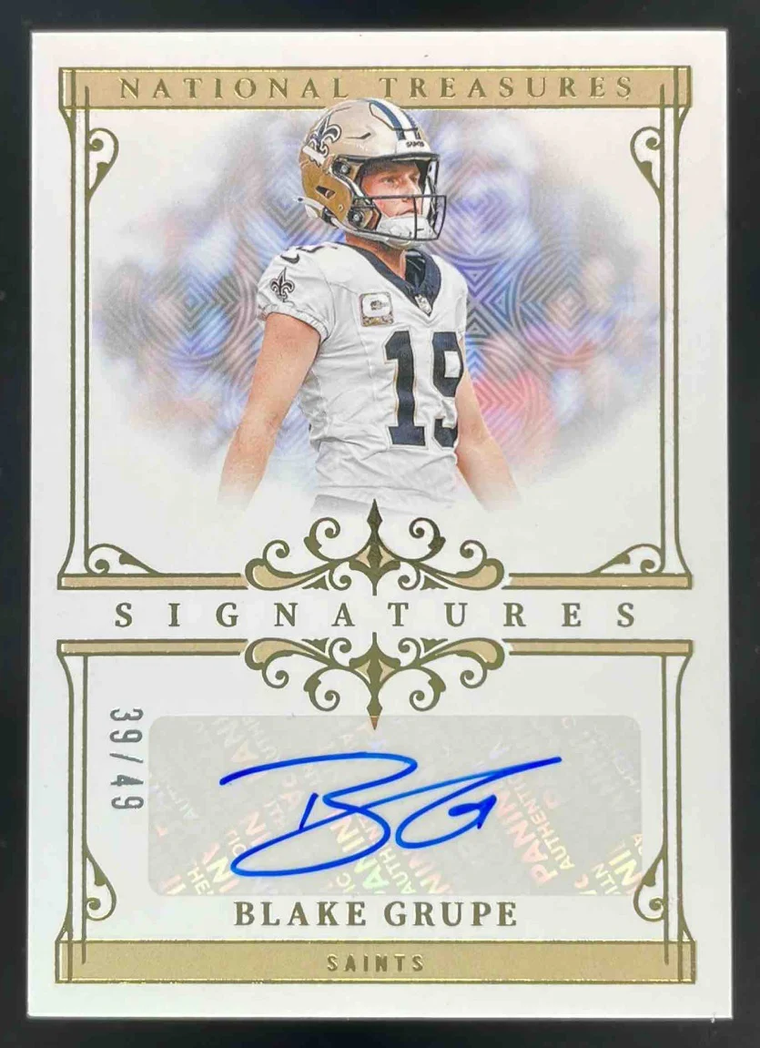 2025 Panini National Treasures Signatures Gold #SIG-BGE Blake Grupe Auto /49