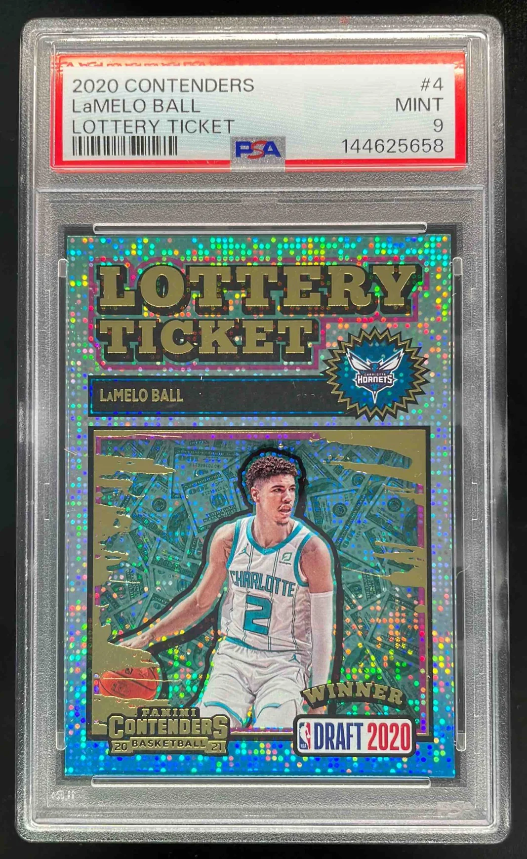 2020-21 Panini Contenders Lottery Ticket #4 LaMelo Ball RC PSA 9