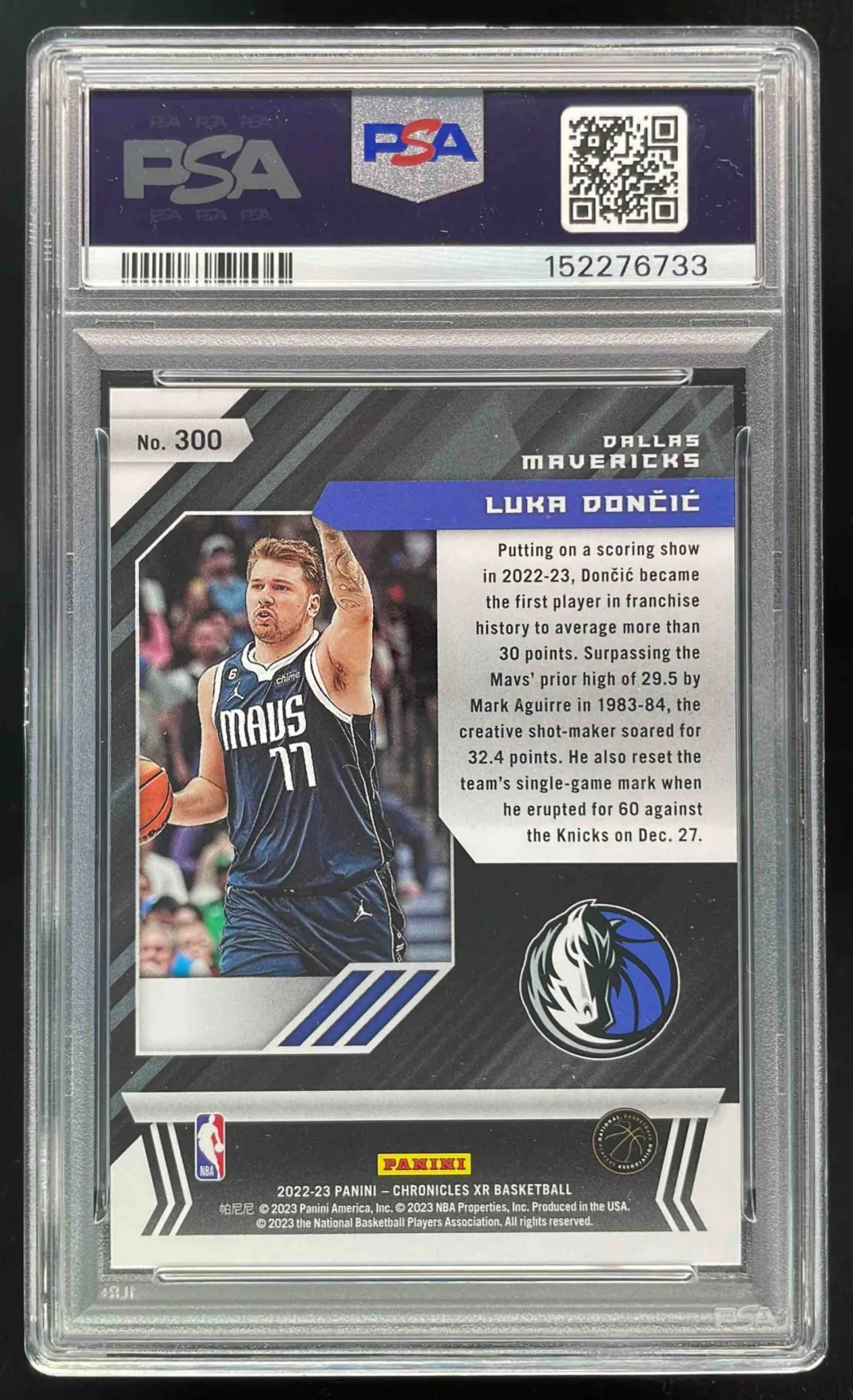 2022 Panini Chronicles XR #300 Luka Doncic PSA 10 - Image 2