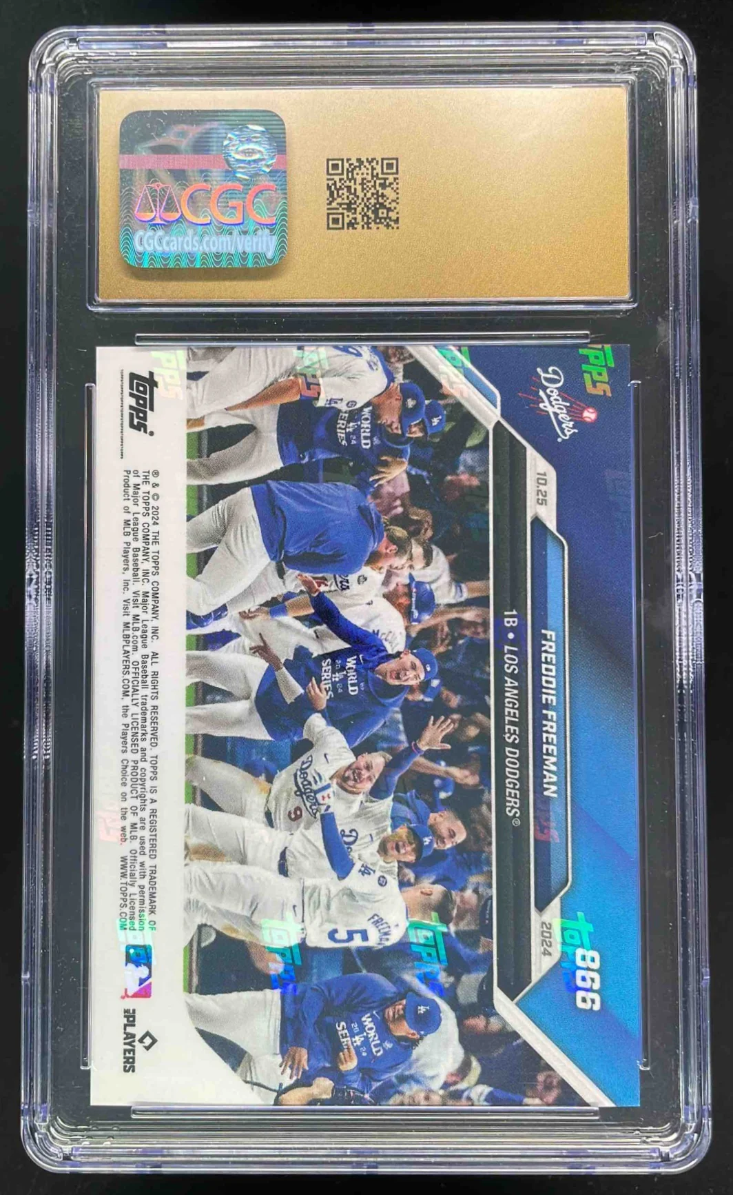 2024 Topps Now #866 Freddie Freeman CGC 10 - Image 2